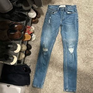 Topman stretch skinny ripped jeans